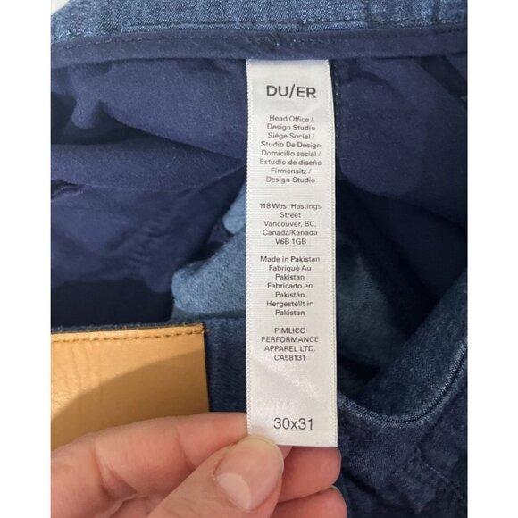 Duer Pleated Lightweight Dark Denim Pants with/ Flap Pockets Womens Size 30 X 31 - Picture 10 of 11